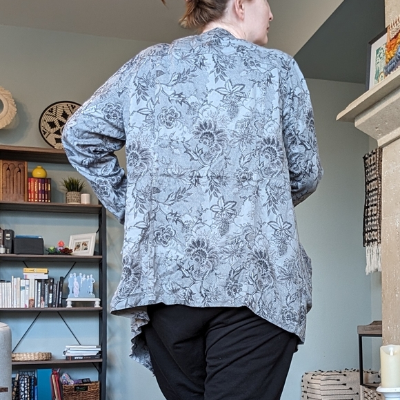 Grey Open Cardigan Drapey Jacket - Picture 7 of 7